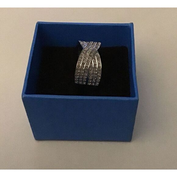 NEW~ 1 Ct. Rose Cut Genuine Diamond Swirl Crossover Ring Sz 8 - Picture 5 of 6